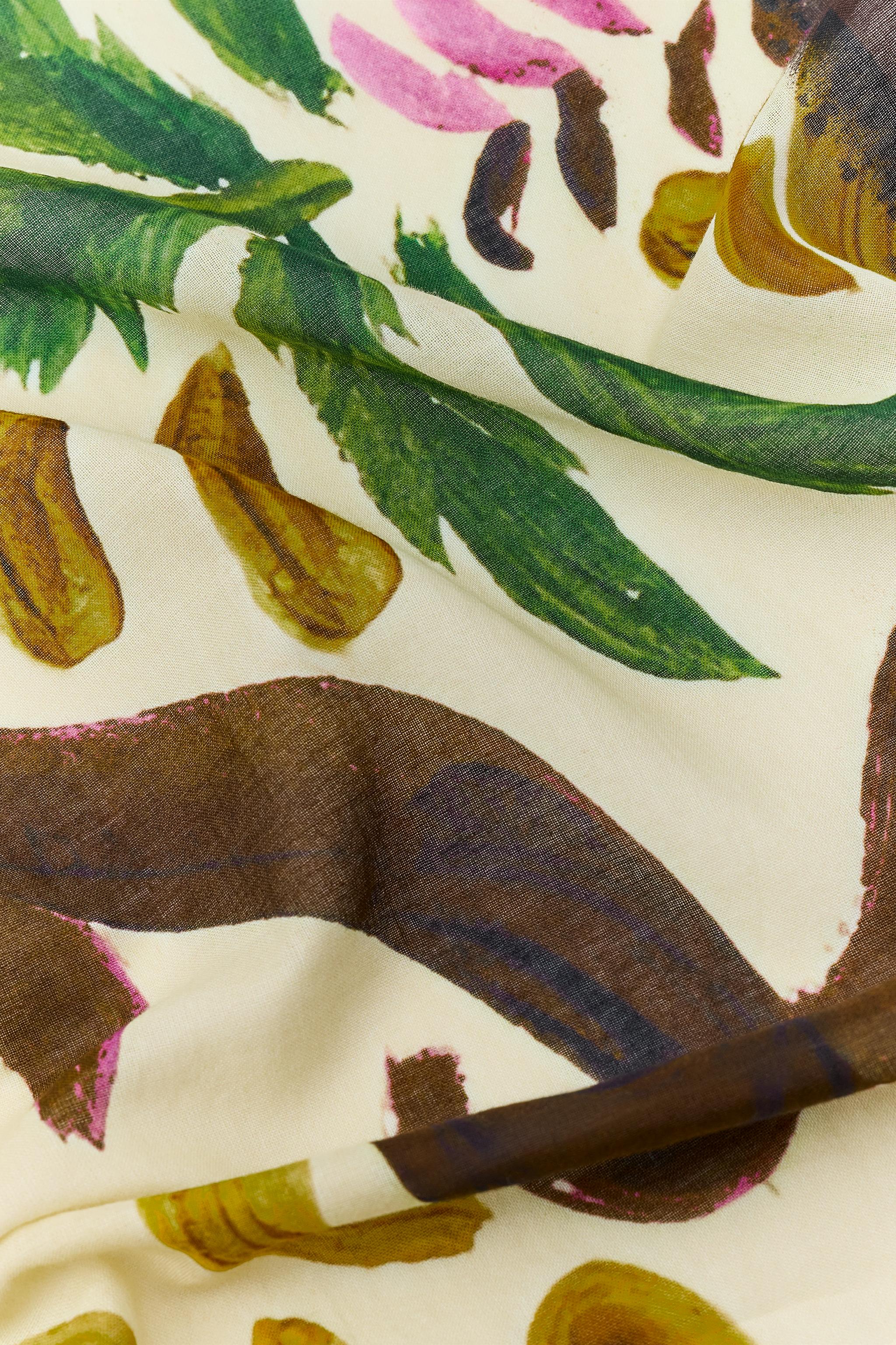 PALM TREE PRINT COTTON SCARF